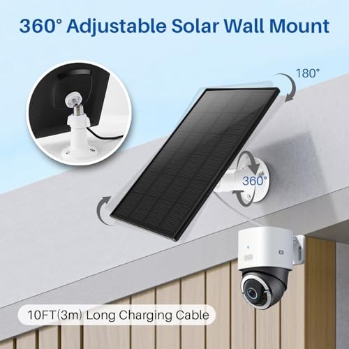 Solar Panel for Ring Camera - 5W Solar Charger with Power Pack Compatible with