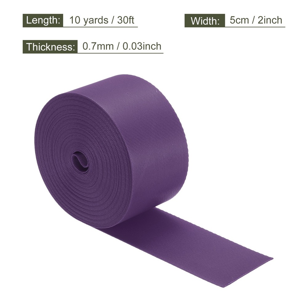 Flat Nylon Webbing Strap 2 Inch 10 Yards Bean Purple for Backpack