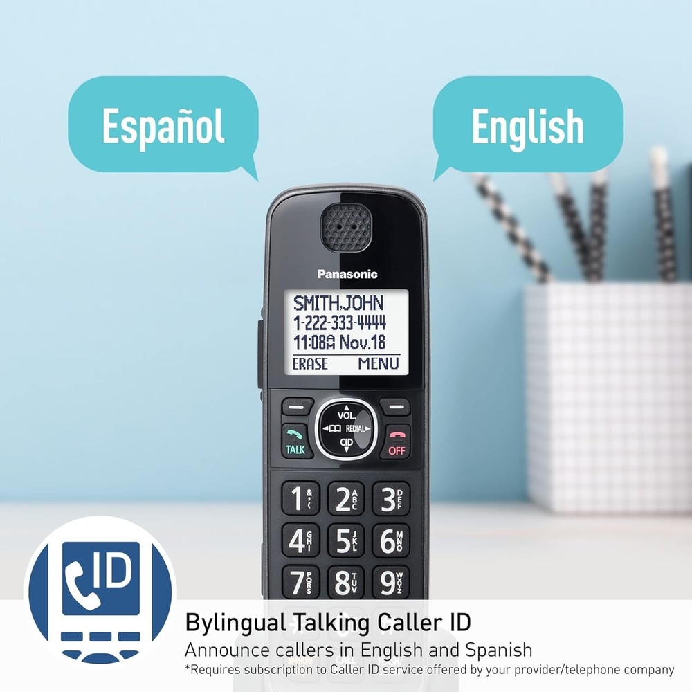 Panasonic Expandable Cordless Phone System Answering Machine 5 Handsets Black