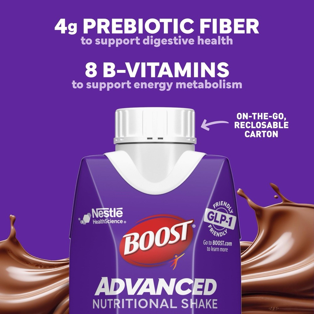 BOOST Advanced Nutritional Protein Shake, Rich Chocolate 🍫 12-11 FL OZ Cartons