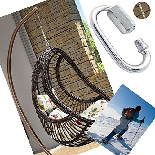 16PCS 5mm Chain Connector Oval Locking Carabiner Clip Threaded Quick Link