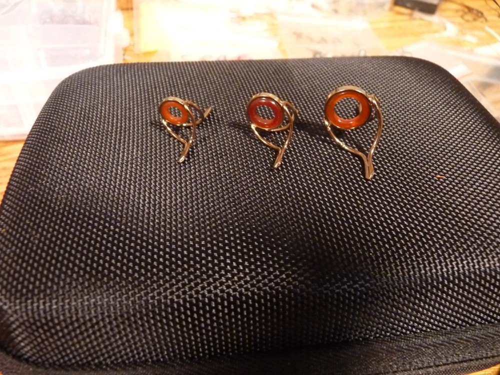 Agate Stripping Guide Bronze Red\Orange insert 12MM-Right One. Rod Building