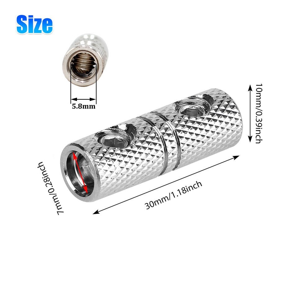 4pcs Wire Coupler Terminal Butt Connector 8 GA Gauge Input and Output Set Screw