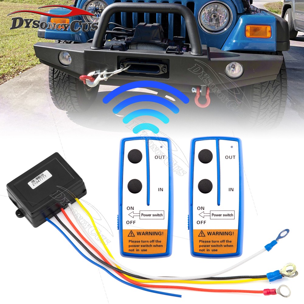 12V 100ft Wireless Recovery Winch Remote Control Kit For UTV ATV Polaris RZR 900
