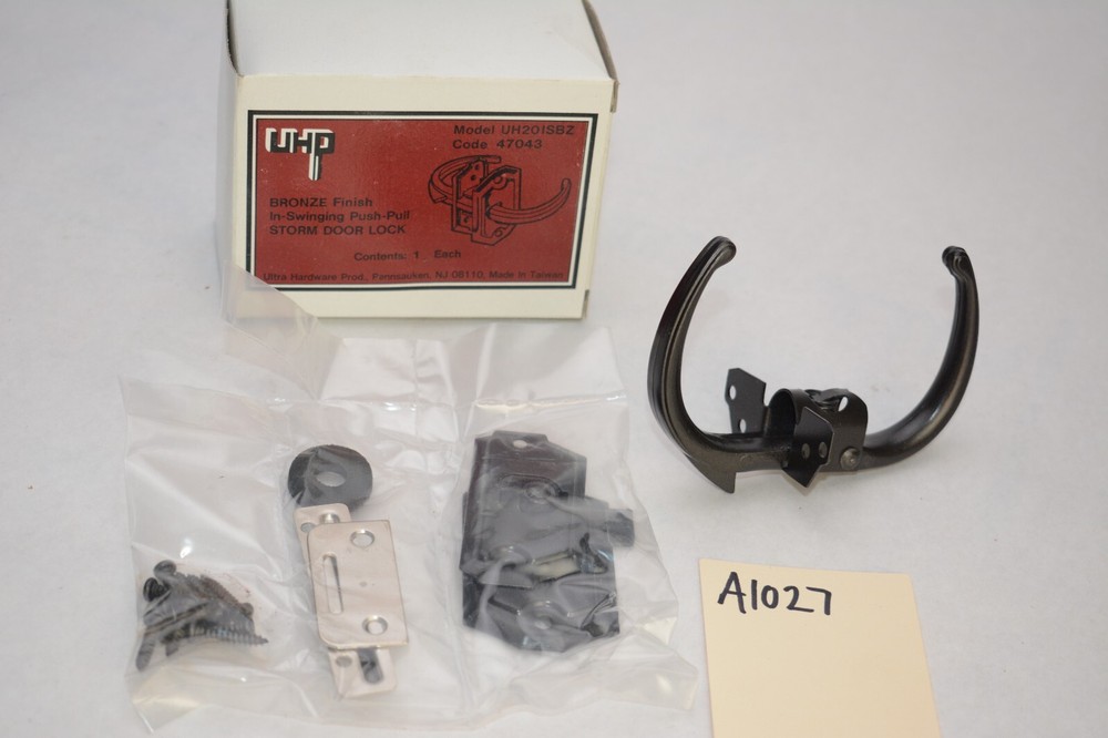 In swinging Push pull Screen Storm Door Latch Handle lock Night Lock Lever