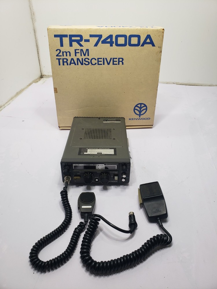 Kenwood TR-7400A 2M Transceiver Radio w/ Microphone & Original Box Untested