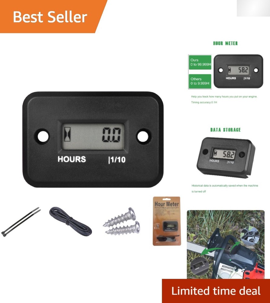 Digital Inductive Hour Meter  for Gas Engines - Accurate Maintenance Tracker