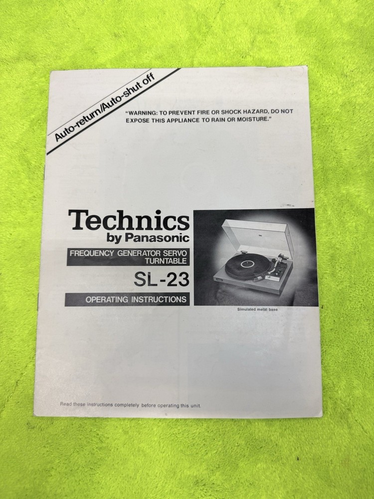 OEM Technics SL-23 OPERATING INSTRUCTIONS MANUAL ONLY MINT 🔥🔥