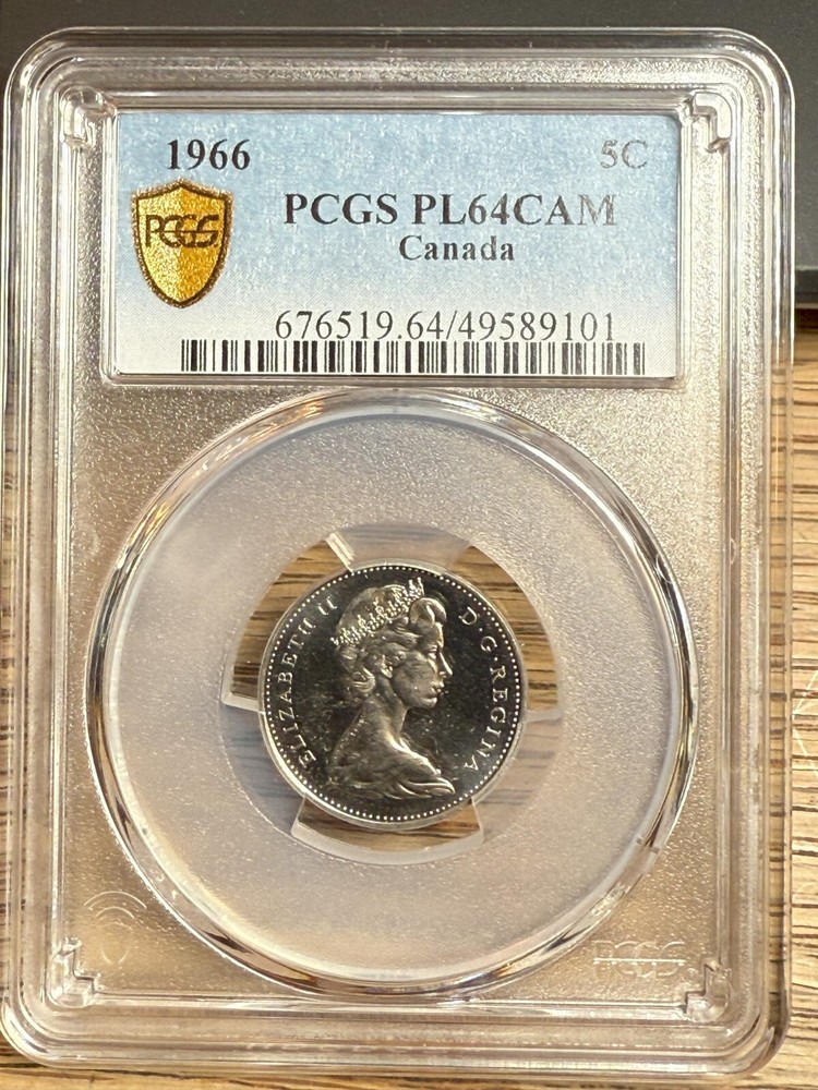1966 Canada Nickel PCGS Gold Shield PL64CAM