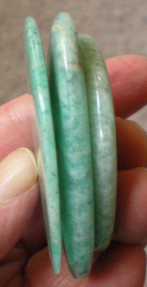 Amazonite - 3 Flat Palmstones sc920d