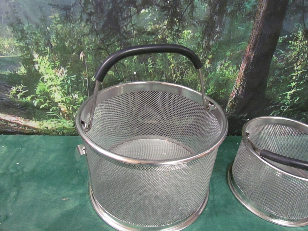 COOK'S ESSENTIALS SET OF 2 MESH- MULTI- BASKET