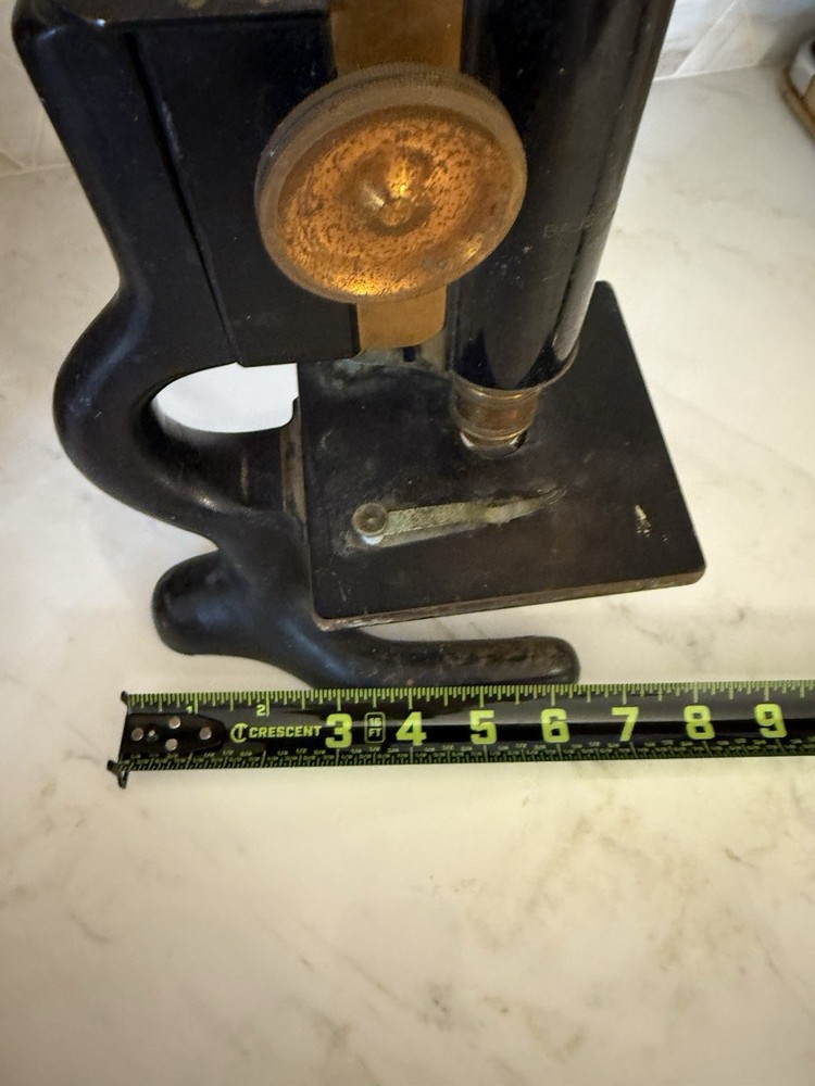 Bausch & Lomb Microscope. Antique- Solid Piece! Cast Iron Base And Brass 1915