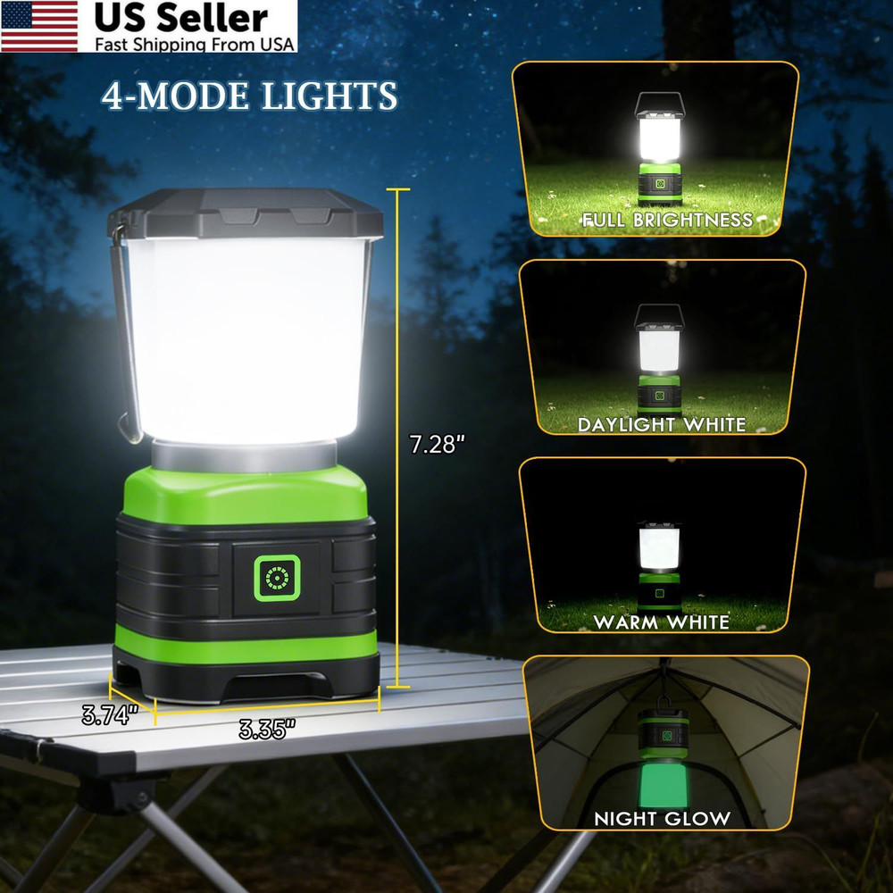 Lichamp LED Camping Lantern, Battery Powered Lights Green