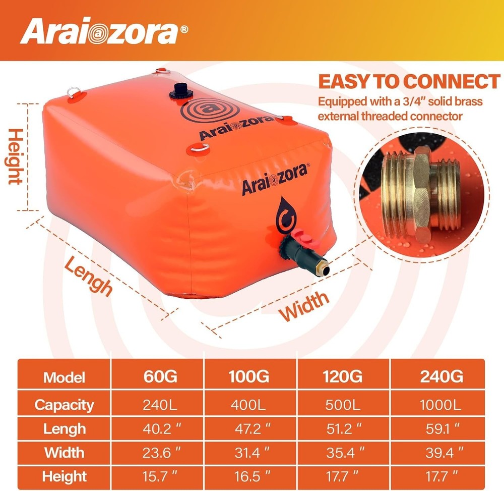Large Capacity Soft Water Container 120 Gal Foldable Tank