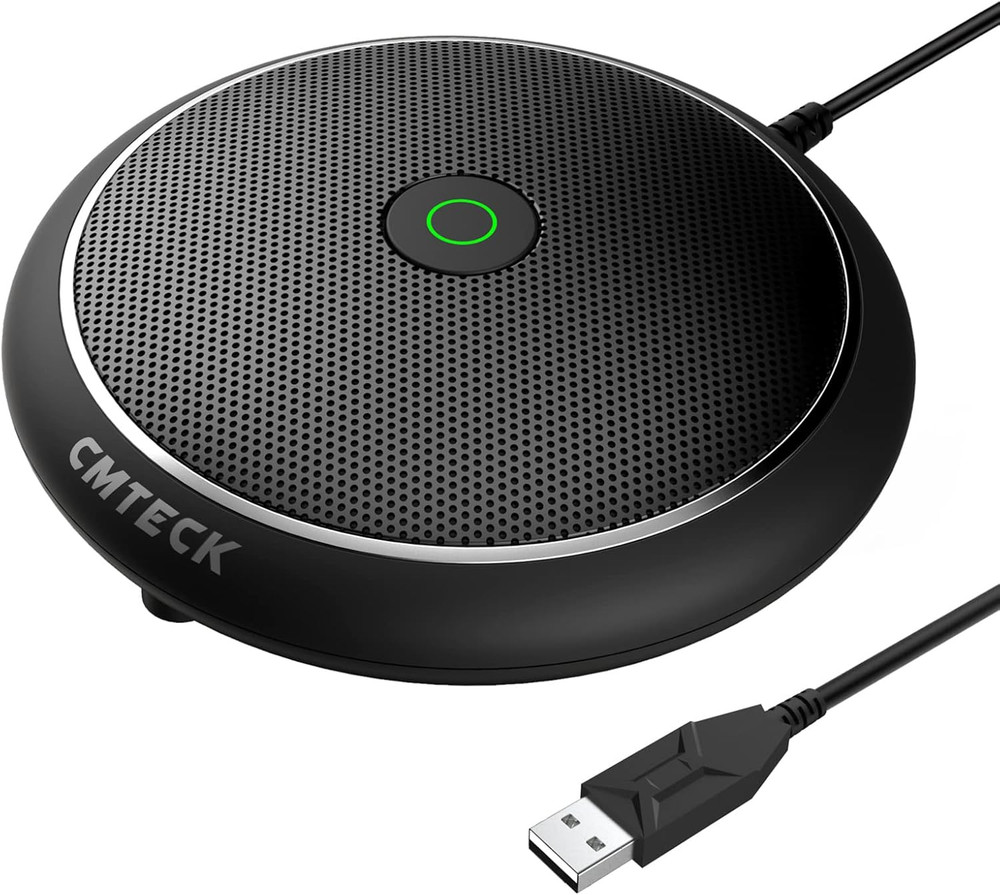 Conference USB Microphone, Computer Desktop Mic with Mute Function, Omnidirectio