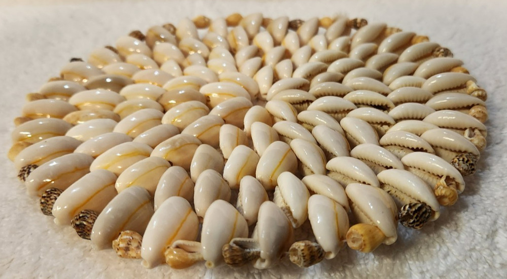 Cowrie Shell Trivet Coaster 6 x 6" Nautical Beach Decor