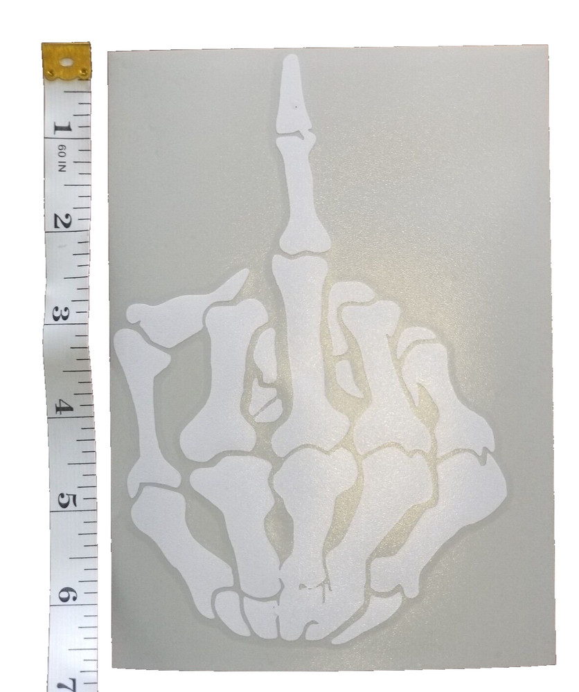 Number One Skeleton Finger Window decal