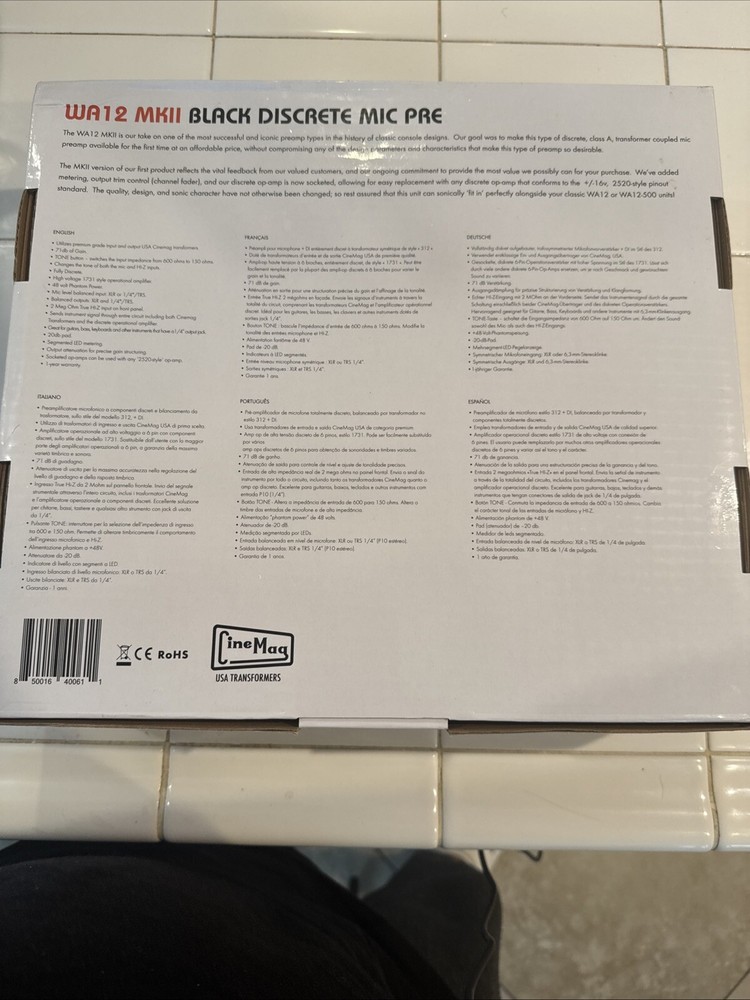 WA12 MKii Black Discrete Mic Pre