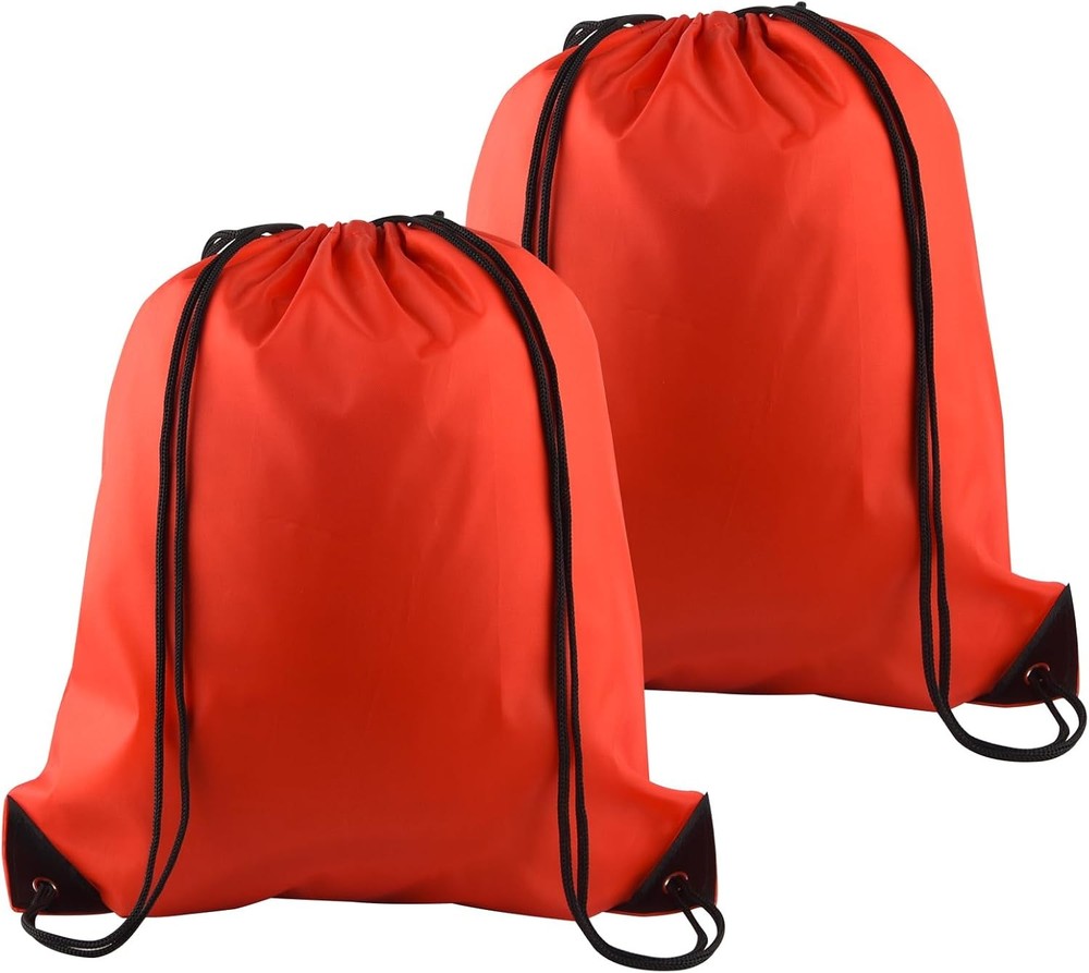 PLULON 2Pcs Drawstring Bags Bulk Red Backpack String