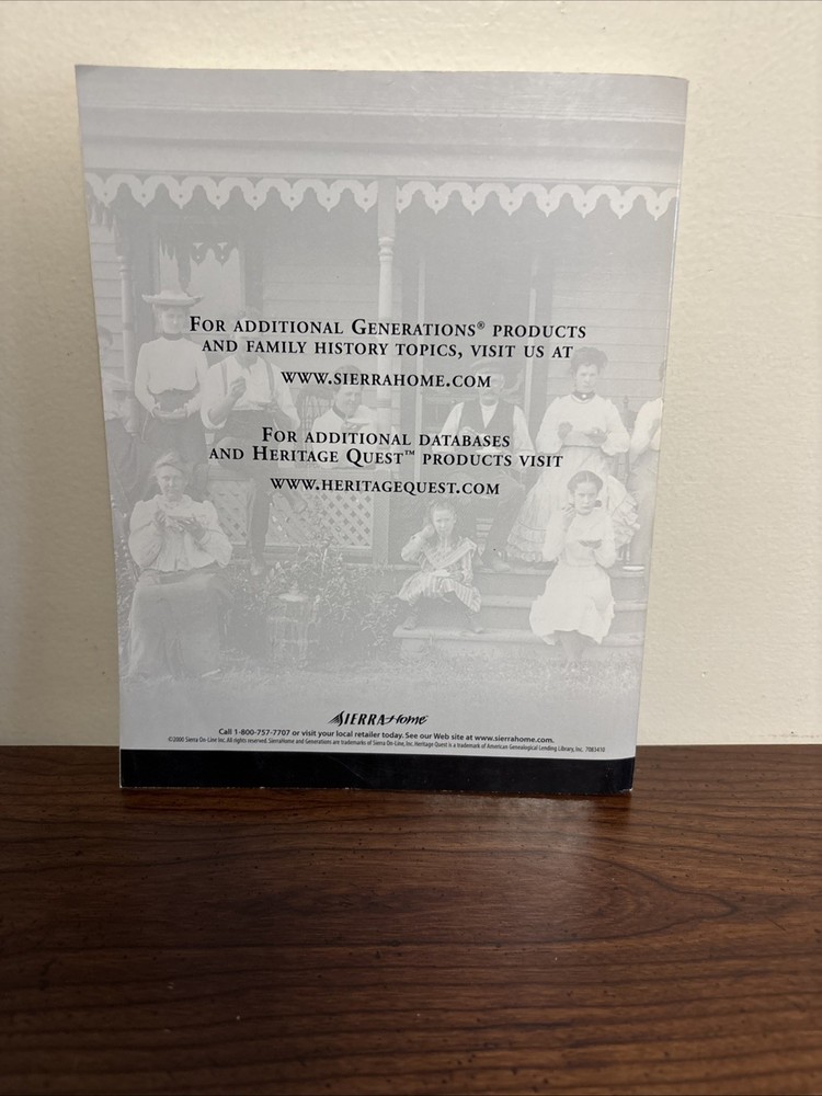 GENERATIONS FAMILY TREE Software MANUAL (2000 Paperback Book)