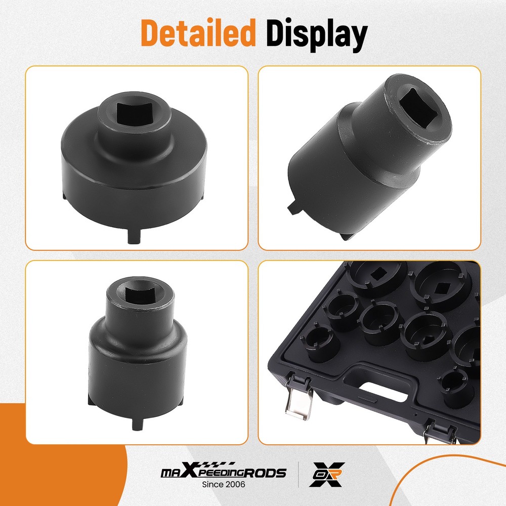 Socket Set Grooved Lock Nuts Tool External Teeth 1/2"DR & 3/4"DR KM4-KM12 New