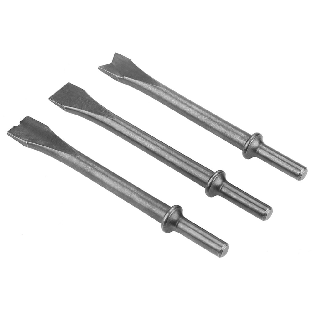 3pcs Air Hammer Chisel Extra Long Round Shank Pneumatic Hammer Bit Tools Part