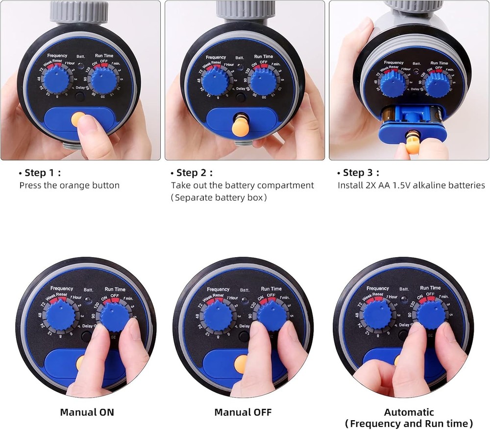 Sprinkler Water Timer Programmable Garden Zero Pressure Waterproof Blue