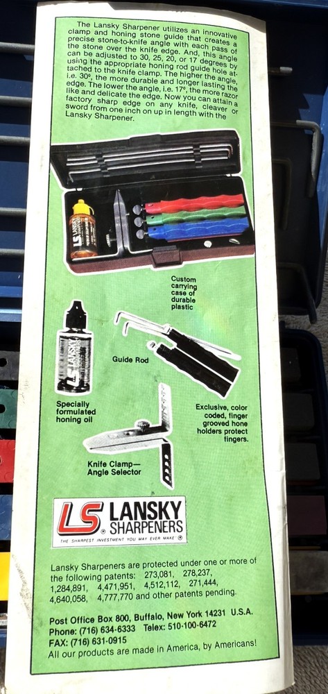 LS LANSKY SHARPENER PROFESSIONAL MODEL NO. LKCPR - AS PICTURED