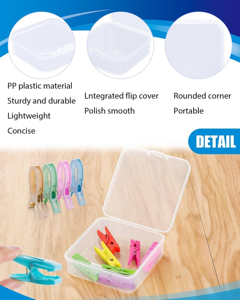 Small Plastic Case, 24 Pack Clear Plastic Beads Storage Containers Clear Craf...