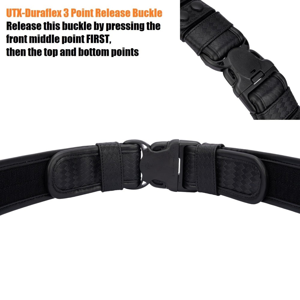 Basket Weave Duty Belt w/Hook Lining Tri-Release Large,