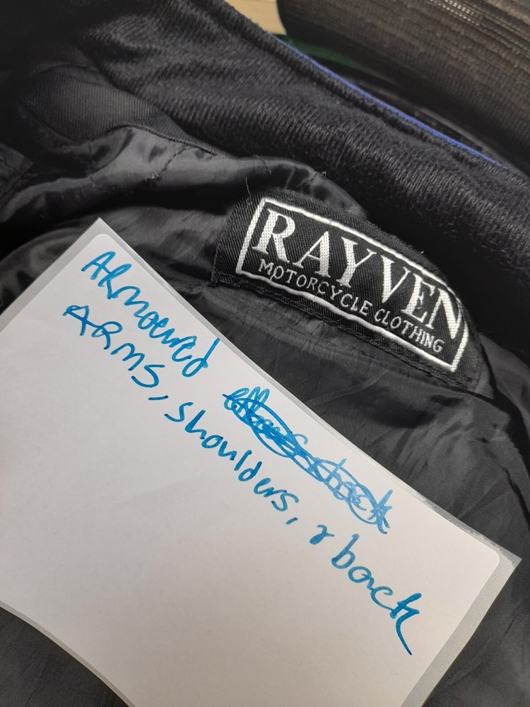 Rayven Armoured Textile Motorcycle Jacket Blue Black Size M
