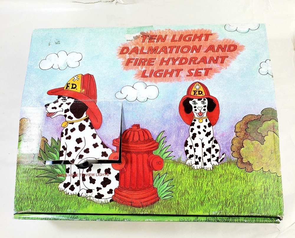 Dalmation Dog and Fire Hydrant Novelty String Light Set-Kurt Adler-Firefighter