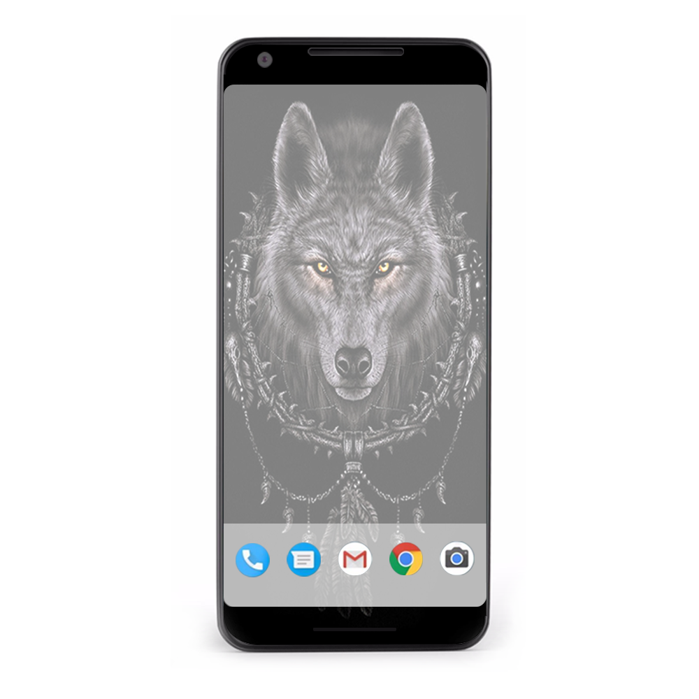 Google Pixel 2 Skins Decal Wrap Wolf dreamcatcher back white