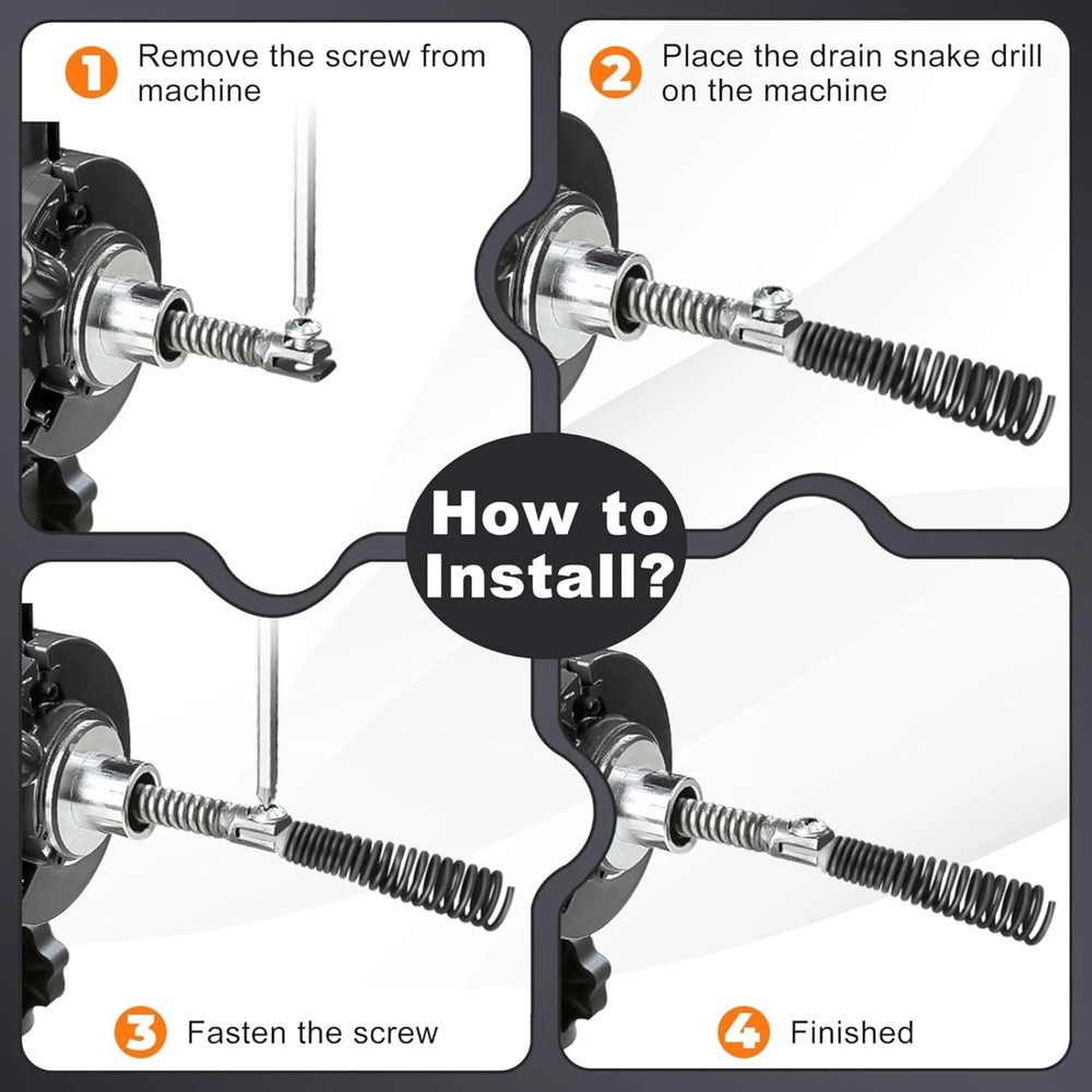 8PCS Drain Drill Attachments, Multi-Function Cutter Heads for Snake Machines