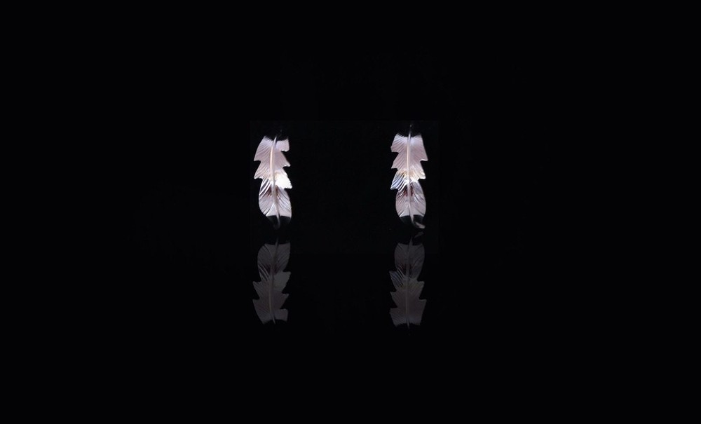 Aiyana Sterling Silver Feather Half-Hoop Earrings
