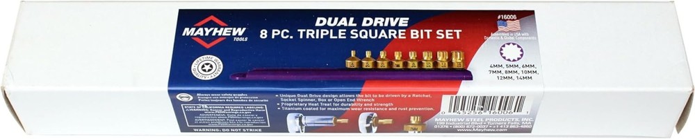 Low-Profile Triple Square Bits, 8-Piece Set