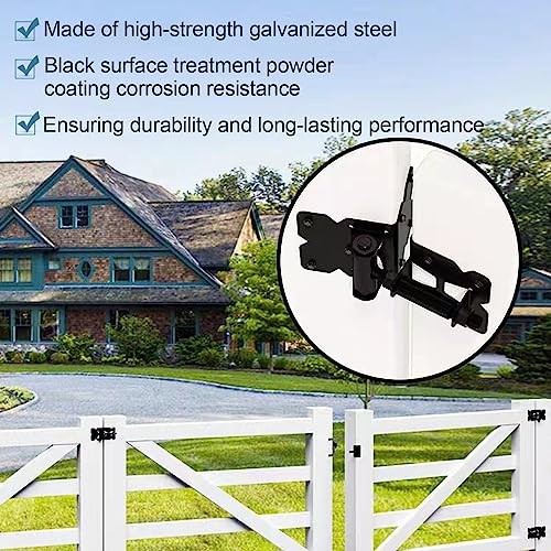 Self Locking Gate Latch and Gate Hinges Set Heavy Duty Hardware Hinges for