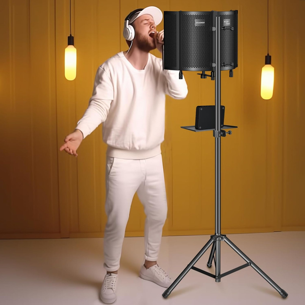 Professional Studio Recording Microphone Isolation Shield, Pop Filter,High De...