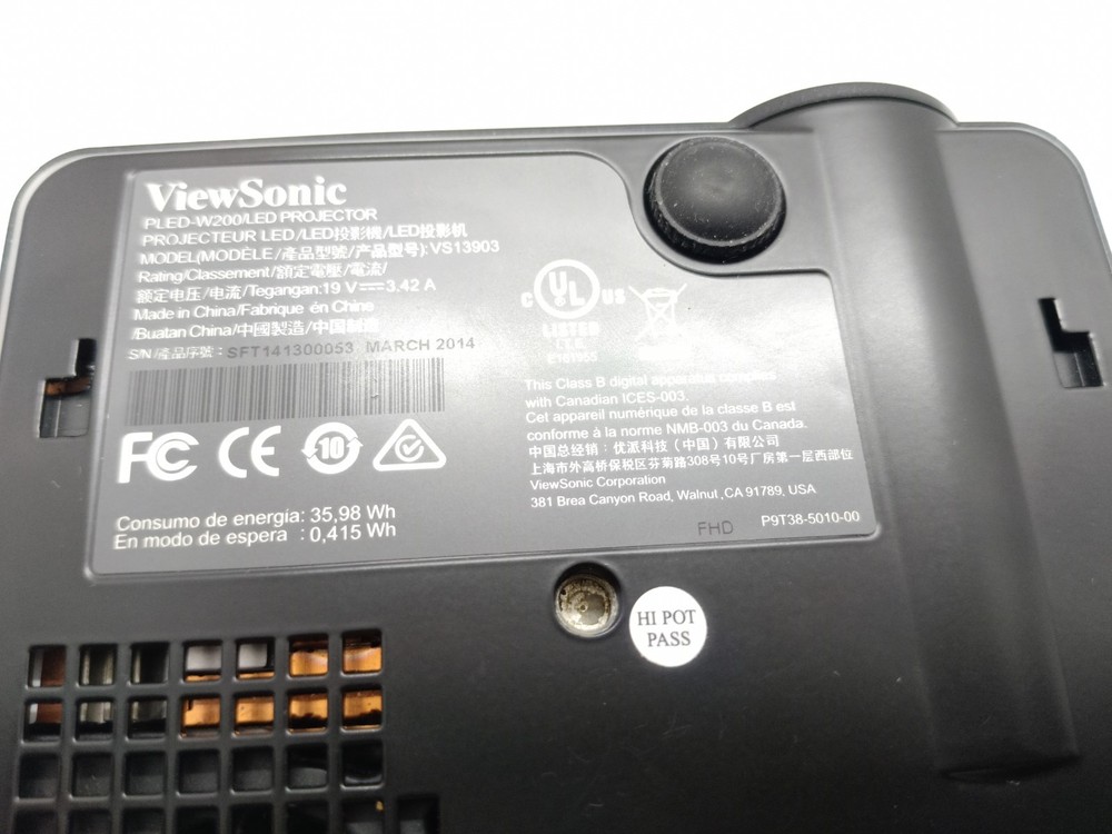 ViewSonic PLED-W200 DLP Mini Proyector Wide XGA