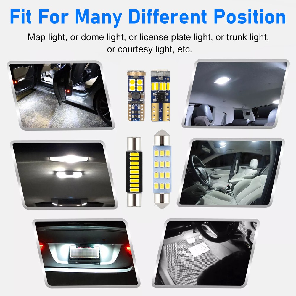 White LED Interior Lights Package kit for 2007 - 2013 Chevy Silverado 1500 2500