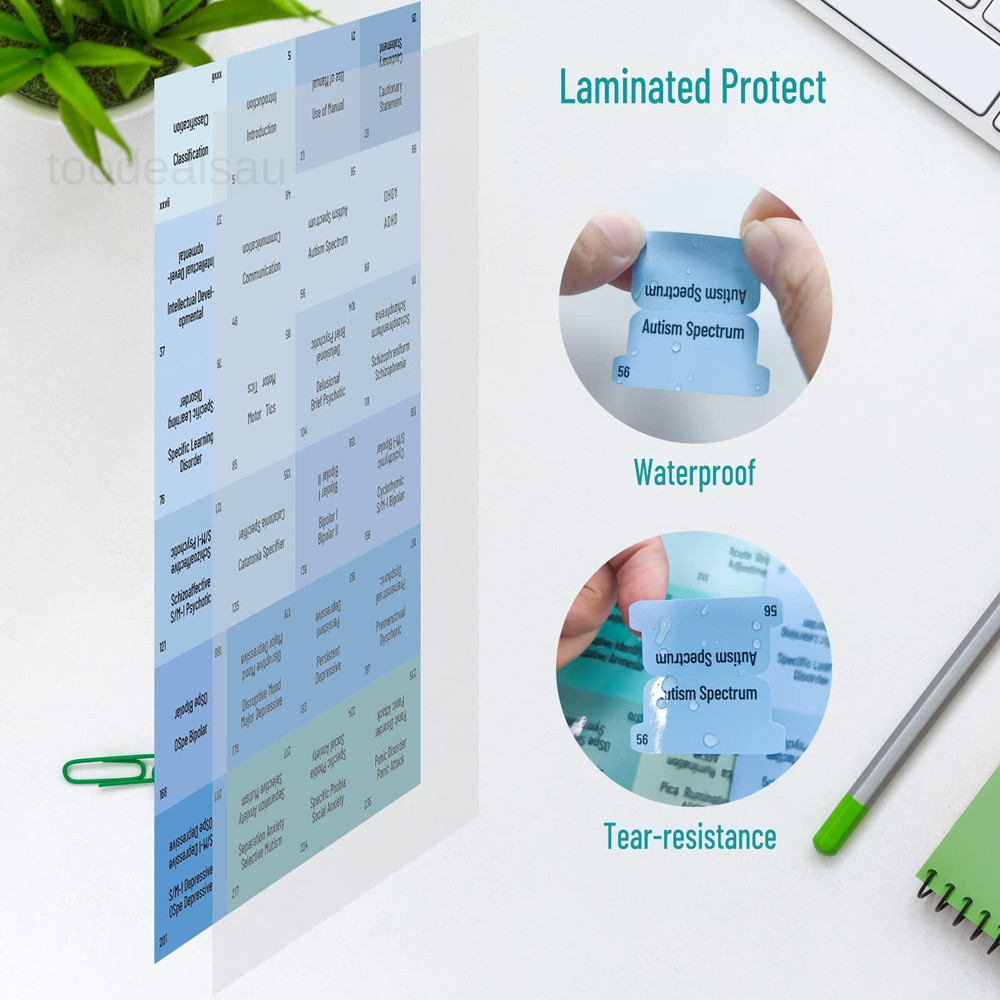 Index Tabs for DSM 5 TR, Tabbing System DSM-5-TR Medium, Colorful