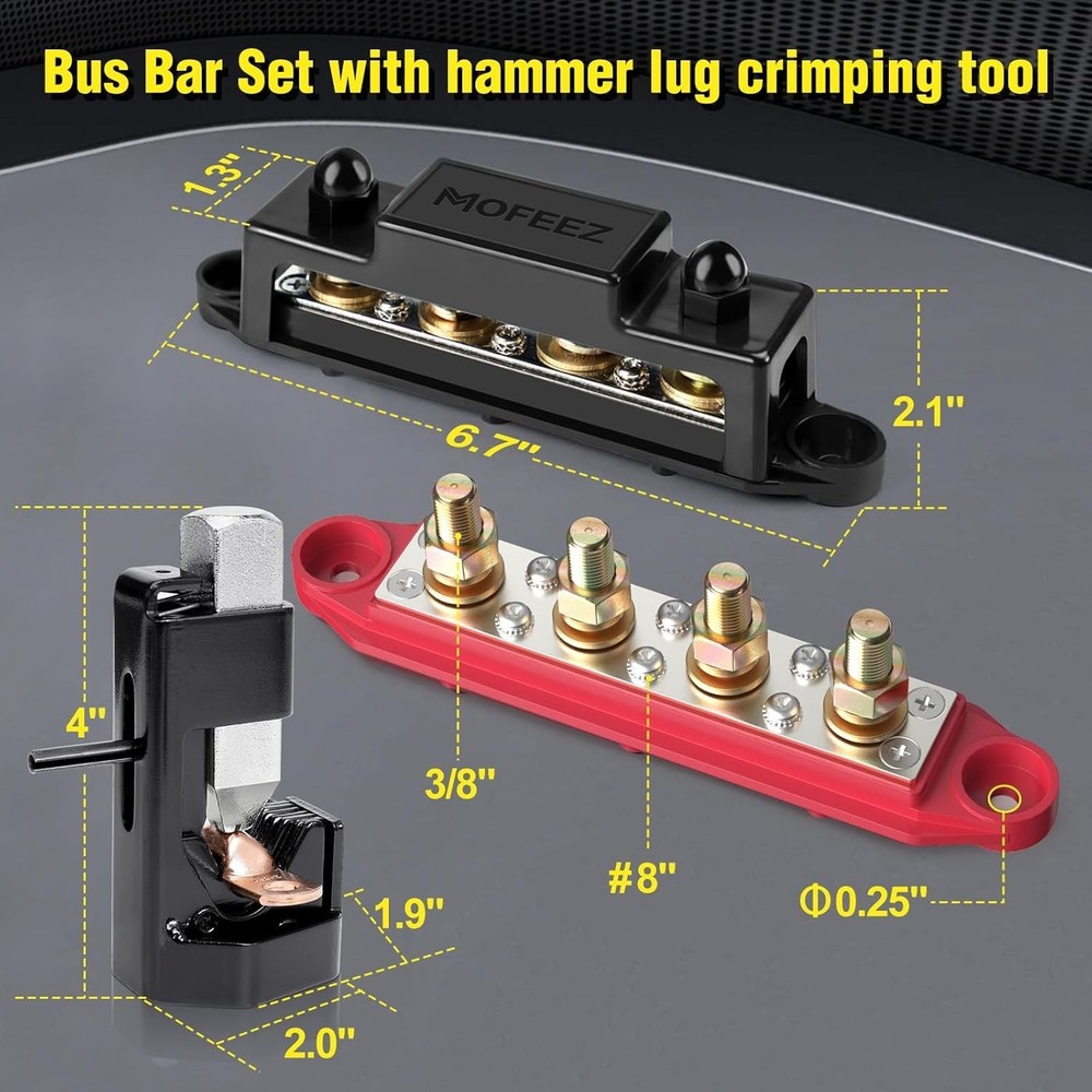 Versatile 48V Marine Bus Bar with Crimping Tool for Efficient Power Distribution