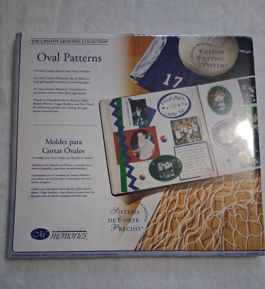 Creative Memories Custom Cutting System 4 Oval Pattern Template Set Scrapbooking