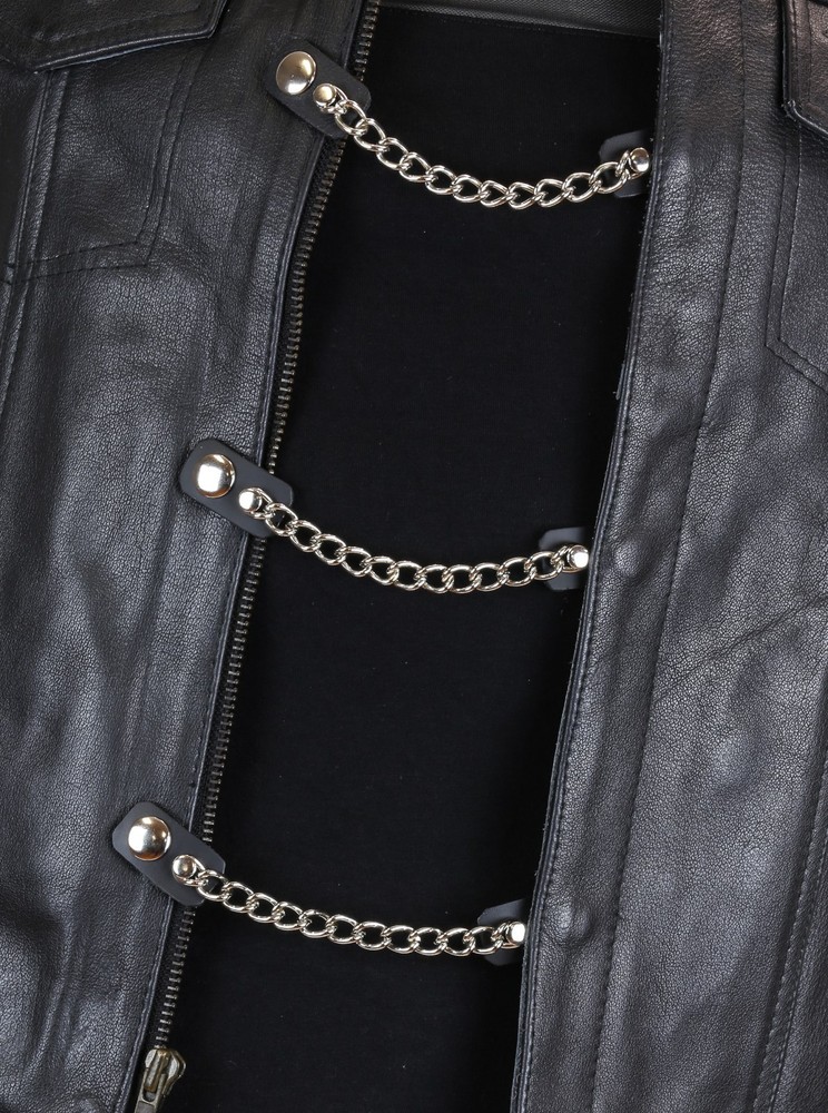 Vest Extender Extension Single Row Chain Biker MC Jacket Motorcycle Snap-4pc
