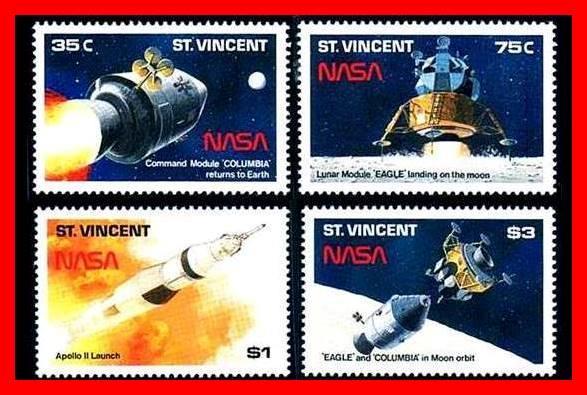 ST.VINCENT 1989 SPACE / MOON LANDING MNH