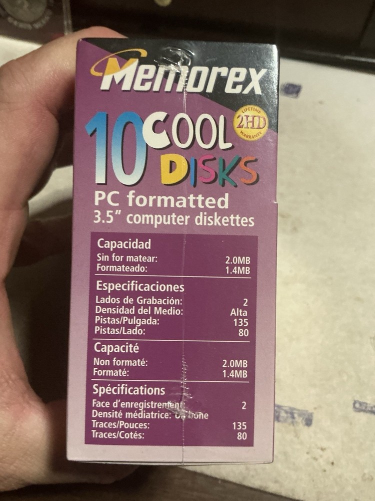 10 Pack Memorex 2HD 3.5" Computer Diskettes PC Format Cool Disks -New Sealed