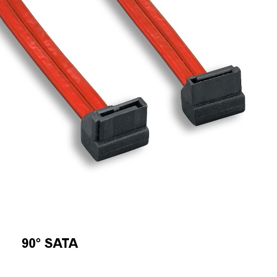 Kentek 3ft SATA Cable 90° Angled Connector 7Pin 6Gbps for PC HDD Data Transfer