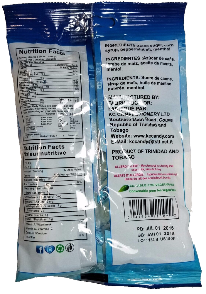 Clear Mints by KC 3.52 oz each ( 3 - pack )
