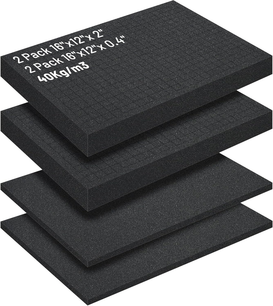 Customizable Pick and Pluck Foam Sheets for Cases - 4 Pack