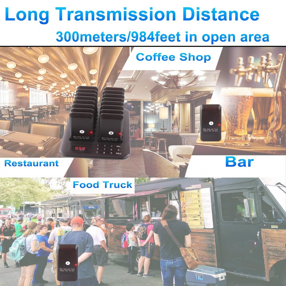 Restaurant Pager System, Pagers for Restaurants Wireless Calling System Touch...